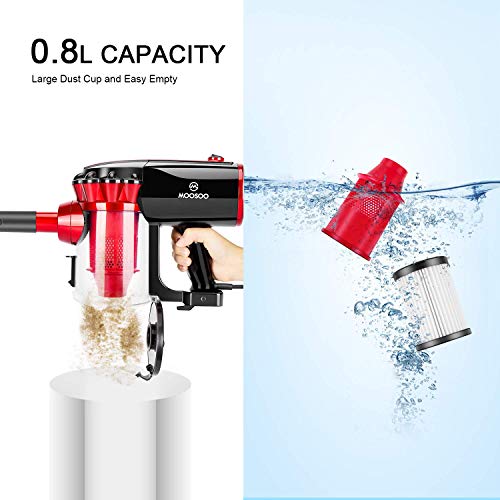 MOOSOO Vacuum Cleaner, 17KPa Strong Suction 3 in 1 Corded Stick Vacuum for Hard Floor with HEPA