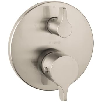 Hansgrohe 4353820 Ecostat Thermostatic Trim S/E with Volume Control and Diverter, 6.75 x 6.75 x 3.00 inches, Brushed Nickel