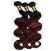 Black Rose Hair Two Tone Ombre Hair Extensions Weaves 7A Peruvian Virgin Hair Body Wave Human Hair Bundles 1B/99J Black+Burgundy 100g/pcs