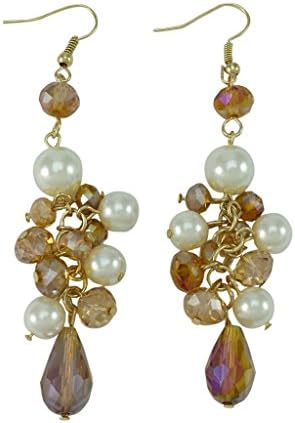 Chandelier Earrings, Crystal and Pearl Fashion Jewelry, Light Weight Victorian Looking Jewelry