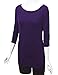 MBJ WT822 Womens 3/4 Sleeve with Drape Top XXXL DARK_PURPLE