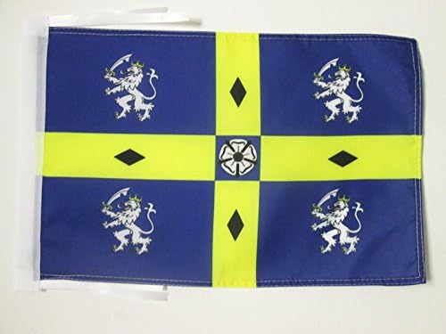 AZ FLAG, Durham Old county Flag, 18'' x 12'', 100% Polyester County of Durham, England Small Banner with Two Cords