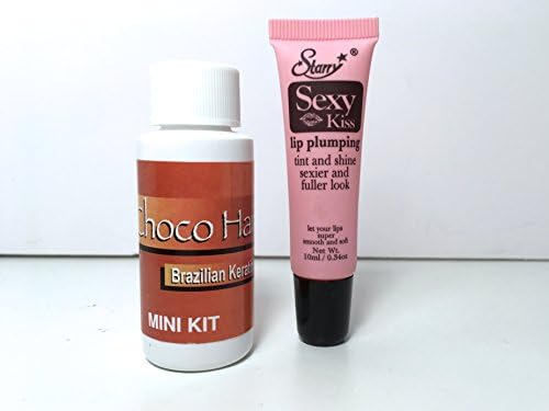BioNaza Brazilian Keratin Treatment Travel Size"Free Starry Sexy Kiss Lip Plumping 10 Ml" (Chocohair)
