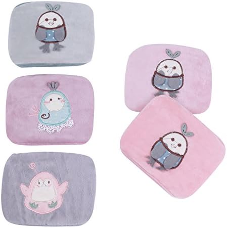 WEMORE Childrens Masks Pack of 5 PM2.5 Cute Cartoon Chick Flannel Reuseable Dustproof Antibacterial Anti-haze Mouth Face Mask Purple Pink Gray
