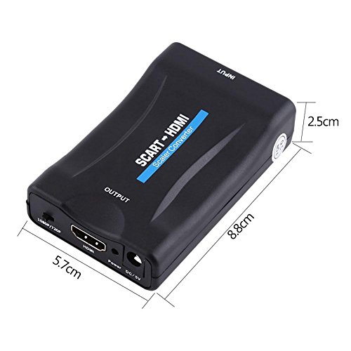 Pangding 720P 1080P Scart to HDMI Audio Video Converter Scalers Adapter with USB Cable