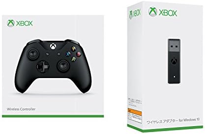 Amazon Xbox One ワイヤレス コントローラー ブラック Xbox ワイヤレス アダプター For Windows 10 セット コントローラー ハンドル ジョイスティック
