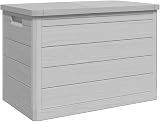 vidaXL Outdoor Cushion Box Grey Polypropylene 160 L 77.5x44.5x53 cm view 9