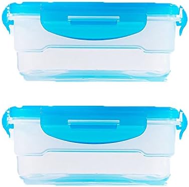 Elacra Food Containers 2 Piece Set - Best for Food Storage and Great for Lunch & Snack Boxes - BPA-Free Airtight Lids, 27 ounce