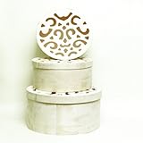 Round Natural Wood Nesting Gift Boxes - Set of 3