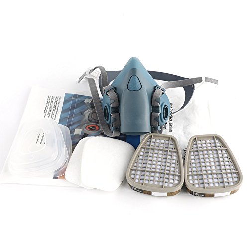 RONGT Safety Mask 3M 7502 / 6200 Respirator Half Face Gas Mask Painted Activated Carbon Mask Against Organic Vapors Gas Cartridges 7 Items for 1 Set (7502) - Thumbnail 4