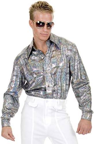 Charades Men's Glitter Hologram Disco Shirt, black/silver, Large price in Saudi Arabia | Amazon Saudi Arabia | kanbkam Charades Men's Glitter Hologram Disco Shirt, black/silver, Large price in Saudi Arabia | Amazon Saudi Arabia | kanbkam