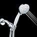 Hand Held Shower-Head,5 Feet Ultra-Flexible Hose Luxury Multi Function Spray, Rainfall, Chome Finish
