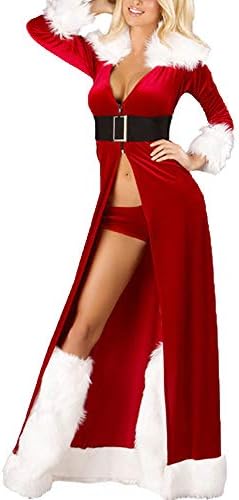 SUJING Womens Casual Loungewear V-Neck Lace Sleepwear Full Length Christmas Nightgown S-XXL