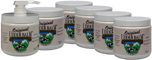 Unscented Original Udder Balm Moisturizing Cream 16oz 6 pack (incl 1 pump)