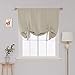 Deconovo Beige Tie Up Shade for Small Window - Rod Pocket Room Darkening Drapes for Bedroom (Beige, 46W x 63L, 1 Panel)