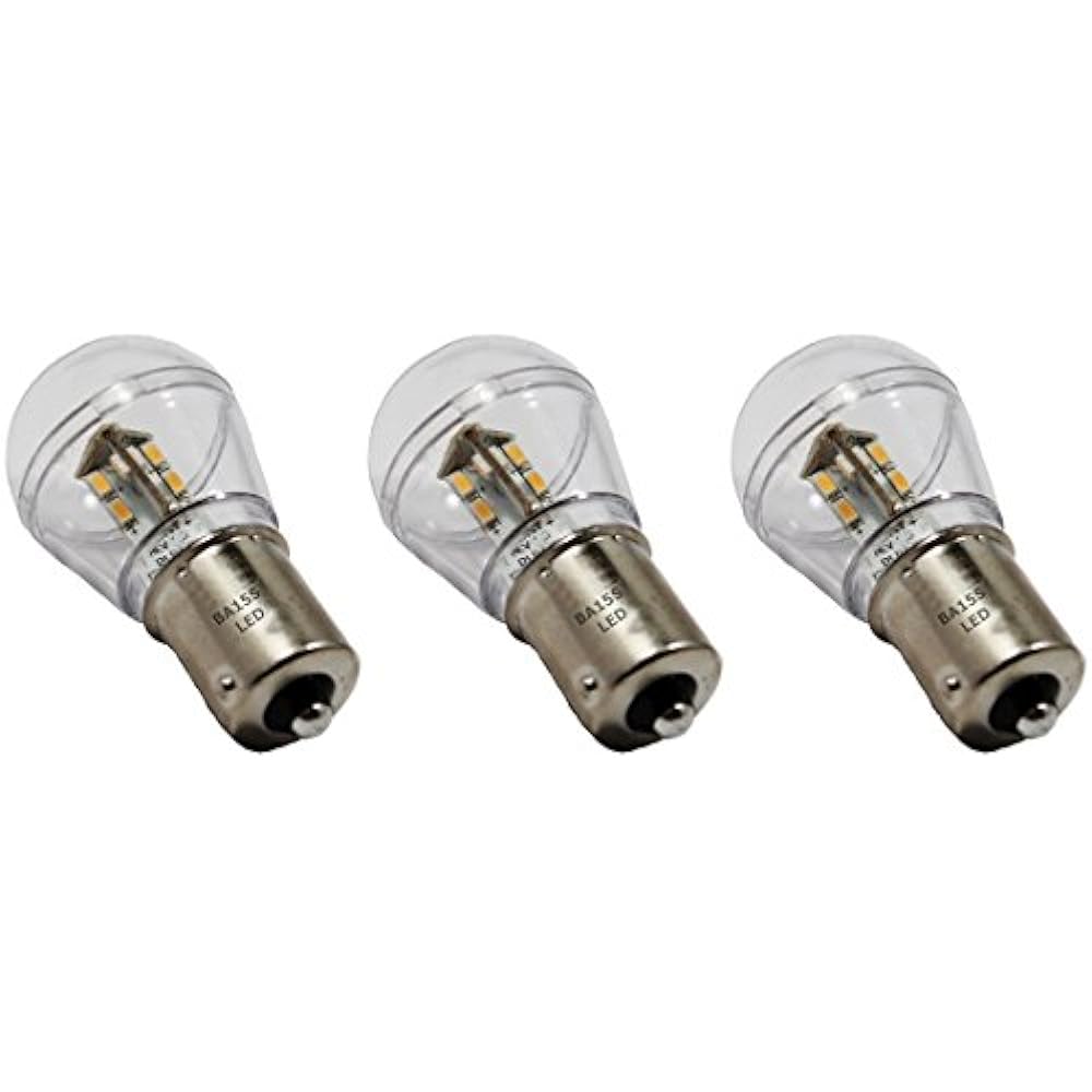 3 Bulbs BA15s Base Single Contact 16 SMD 3528 LED Light 12V