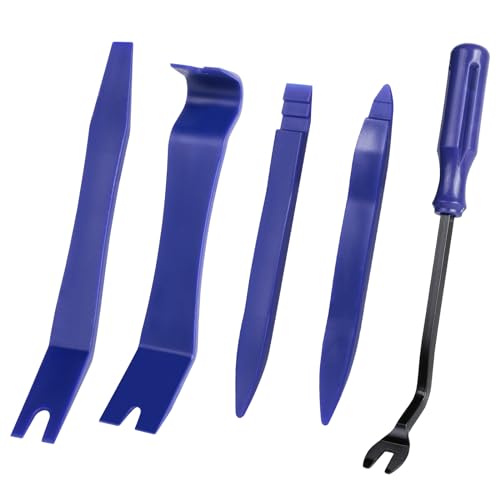 AiQInu 5-Piece Car Trim Removal Tool, Car Trim Removal Tool, Plastic Car Removal Kit for Car Radio Audio Interior Trim Dash Dashboard (Blue)