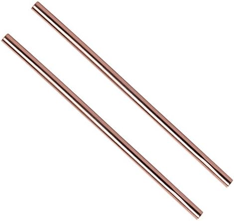 Moscow Mule Copper Straws – Set of 2 Thick Pure Copper Straws – Extra Wide and Reusable for Cold Drinks, Smoothies, Iced Coffee and Moscow Mules