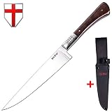 Grand Way Hunting Survival Fixed Blade Knife - Tactical Knife with Wood Handle for Hiking Camping and Fishing - Big Blade Kitchen Chefs Knife 3282