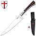 Grand Way Hunting Survival Fixed Blade Knife - Tactical Knife with Wood Handle for Hiking Camping and Fishing - Big Blade Kitchen Chefs Knife 3282