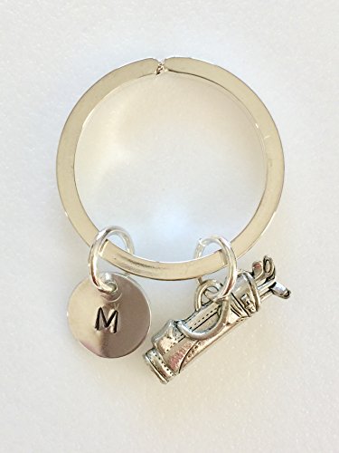 Golfer's Key Ring, Golf Bag Key Ring, Gift For Golfer, Golf Lover Gift, Men's Golf Gift, Personalized Golf Gift, Custom Initial, Father's Day. - Thumbnail 5