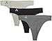 Balanced Tech Women's Seamless Thong Panties 3-Pack - Black/Grey Assorted - Medium