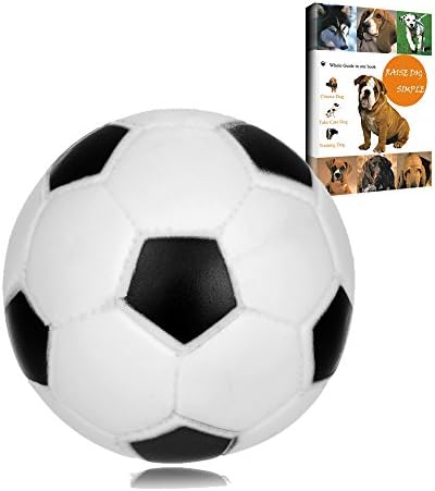 Savena Squeaky Dog Ball -New Upgrade Made by Non-Toxic Odorless Environmental Material No-Stuffing Toy Bite Resistant Including An EBook (Football Pack of 1)