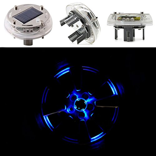 Car Light Waterproof 4 Modes 12 LED Car Auto Solar Energy Flash Wheel Tire Rim Lamp (Silver)