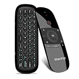 Wechip 2.4G Smart TV Wireless Keyboard Fly Mouse W1 Multifunctional Remote Control for Android TV Box/PC/Smart TV/Projector/HTPC/All-in-one PC/TV (Black)