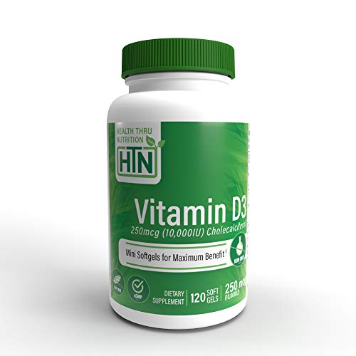 Vitamin D3 10,000 IU Non GMO 120 Mini Softgels (10000 iu