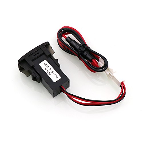 QC3.0+5V 3A Dual USB Power Socket, Quick Charge Car Charger USB Adapter for Smart Phone PDA iPad iPhone Android GPS Use for Honda - Thumbnail 2