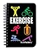 BookFactory Fitness Journal/Workout Exercise Journal/Log Book, 120 Pages, 3.5” x 5.25'' (Pocket Sized Book), Translucent Cover, Wire-O Binding (Made in USA)