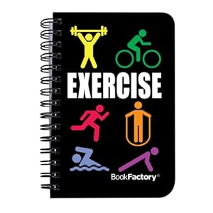 BookFactory Fitness Journal/Workout Journal/Exercise Journal/Log Book, 120 Pages, 3.5” x 5.25″ (Pocket Sized Book), Translucent Cover, Wire-O Binding (JOU-120-M3CW-A (Exercise))