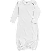 Laughing Giraffe Baby Infant Blank Long Sleeve Sleeper Gown With Mitten Cuffs - White (0-3 Months -3850)
