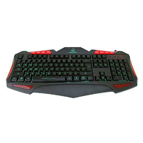 LHWXSXL Backlit Wired Gaming Keyboard, Mechanical Feel USB Desktop Computer Accessories, Suitable for Game Office Learning Leisure, Black