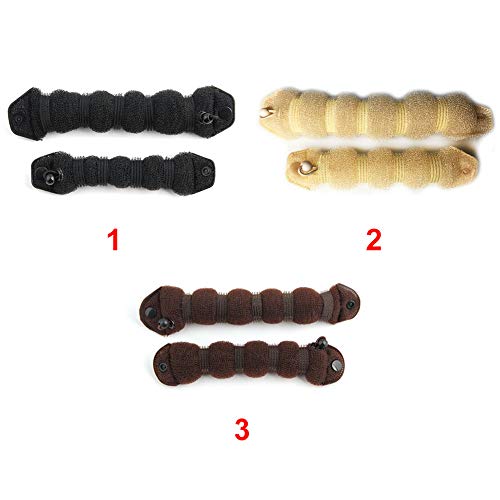 Hot Bun for Hair, 2PCS Magic Hair Styling Styler Hot Hair Donut Bun Ring Styler Maker,Big + Small(19cm+24cm,Brown)