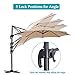 SUPERJARE 10 Ft Offset Hanging Umbrella, Crank Lift & 5 Lock Positions, 360° Rotation, Outdoor Patio Cantilever with Tilt Canopy - Beige