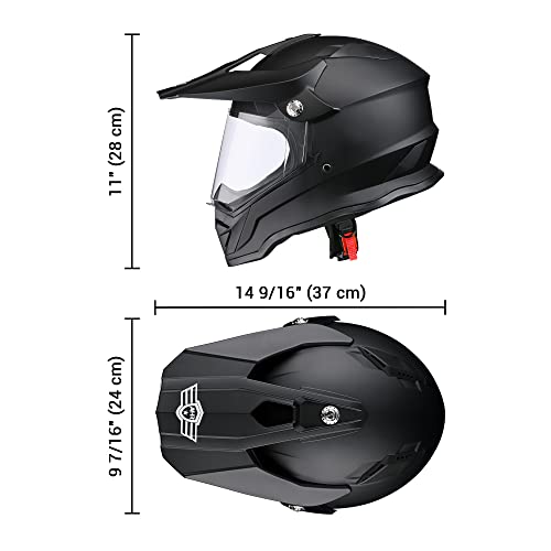 AHR Full Face Dual Sport Motorcycle Helmet Dirt Bike Off Road ATV