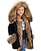 Aofur Kids Unisex Coat Winter Black Jacket Faux Fur Parka Casual Hooded Warm Trench Outwear Children Clothes for Girls Boys
