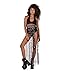 iHeartRaves Rainbow Stars Black Mesh Maxi Dress (X-Small)