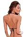 RELLECIGA Womens Push-up Swimwear Black Criss Cross Strappy Triangle Bikini Top Size Small