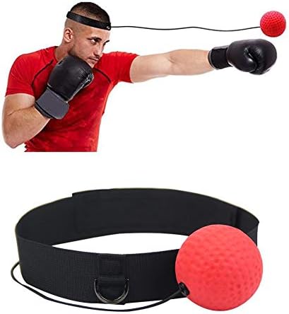 Portable Boxing Punch Ball， Boxing Reflex Ball Training Hand Eye Coordination with Headband to Improve Reaction and Speed for Training and Fitness