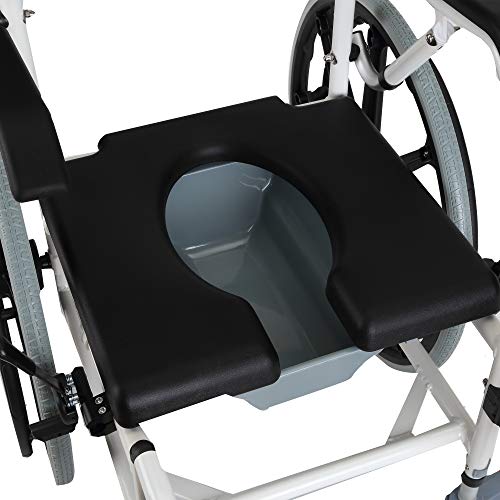 Rolling Shower Wheelchair Bath Toilet Commode Bariatric with 24