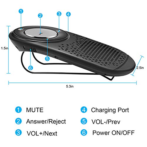 image for WEEQLO Bluetooth Hand-Free car Speaker kit,Wireless car Speakerphone f