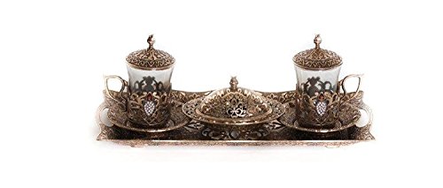 Traditional turkish style tea serving set with colored …