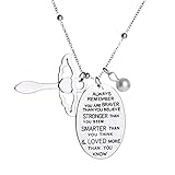 FULLIN You Are Braver Stronger Smarter Than You Think Charm Angel Necklace Jewelry for Women