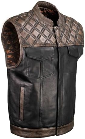 Amazon.com: Leatherick Mens Leather Motorcycle Vest | SOA Club