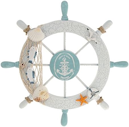 Wall Decor, etraderno Wooden Boat Ship Steering Wheel for Wall Decoration