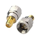 RF Coaxial Coax Adapter SMA Female to F Male Connector Pack of 2