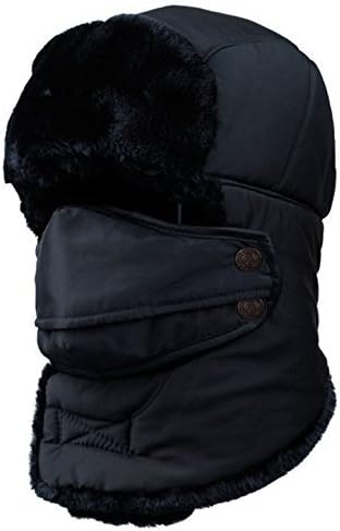 Woods World 2016 New Style Unisex Winter Trooper Trapper Hunting Hat Aviator Winter Cap (BLACK)